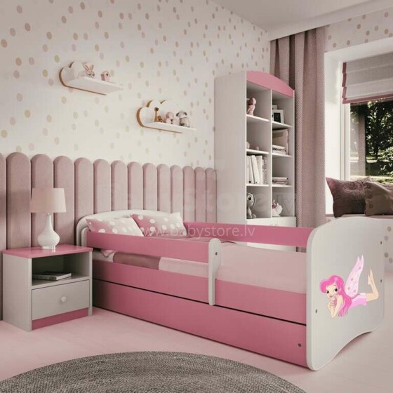 Bed babydreams pink fairy with wings with drawer with non-flammable mattress 160/80
