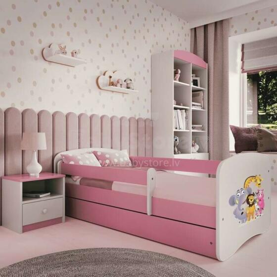 Bed babydreams pink zoo with drawer with non-flammable mattress 160/80