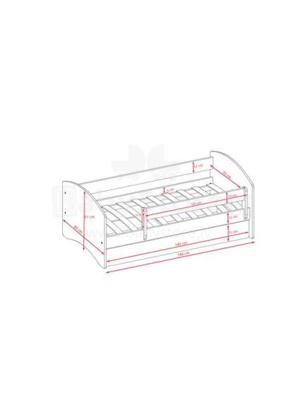 Babydreams green princess bed on a horse with a drawer, coconut mattress 140/70