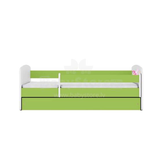 Bed babydreams green fairy with wings with drawer with non-flammable mattress 160/80