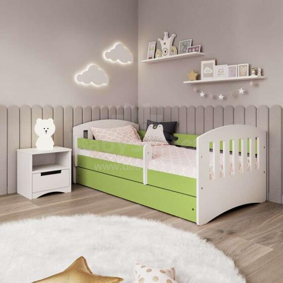 Bed classic 1 green with drawer with non-flammable mattress 180/80