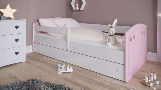 Bed Julia mix pale pink with drawer with non-flammable mattress 160/80