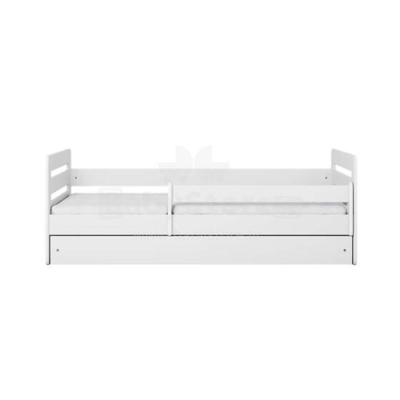 Bed tomi white with drawer with non-flammable mattress 160/80