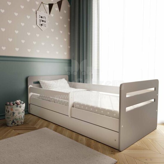 Bed tomi mix grey with drawer with non-flammable mattress 180/80