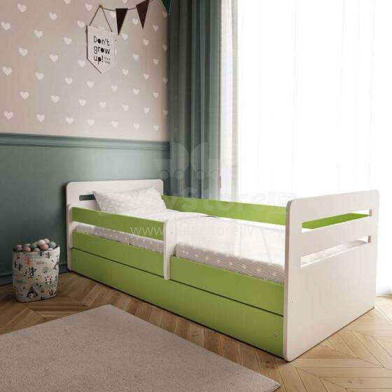 Bed tomi green with drawer with non-flammable mattress 160/80