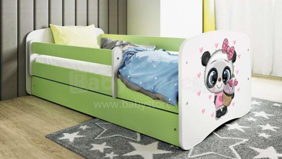 Babydreams green panda bed with drawer without mattress 160/80