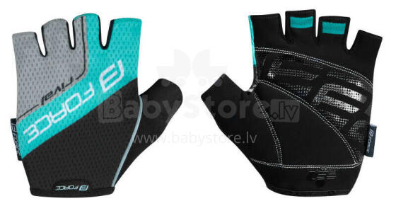 Велоперчатки FORCE RIVAL Black/Turquoise xL