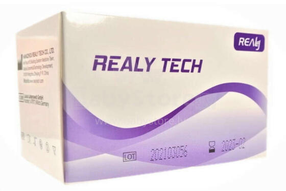Real Tech antigēna Covid 19 ātrais (siekalu) tests iepak. 5 gab. [RTC-S-5gb-P0]