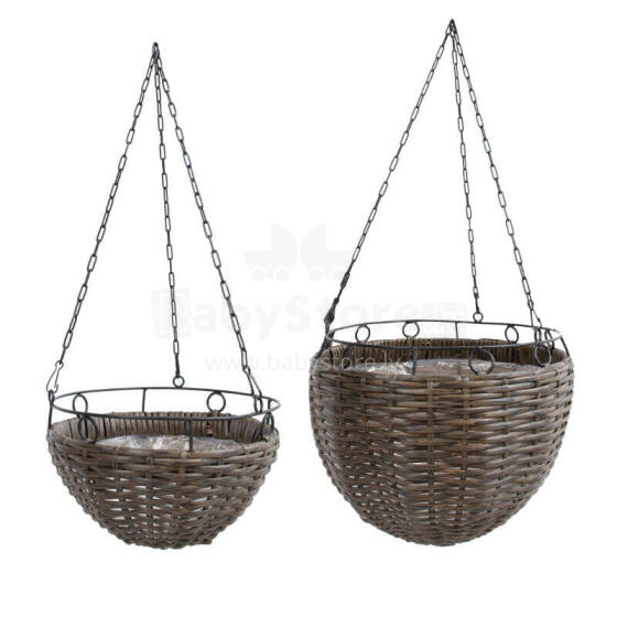 Piekarinâms puuipods WICKER 2 шт. D30xH27/60см, D25xH15/58см, бронза