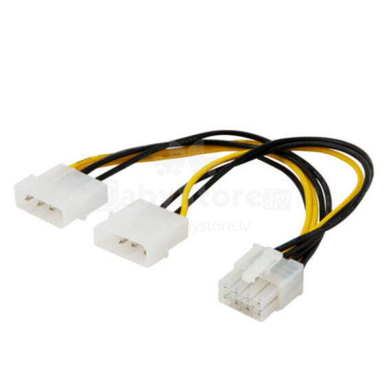 Strāvas kabelis SAVIO 2x MOLEX 4-pin (M) - 8-pin EPS AK-18