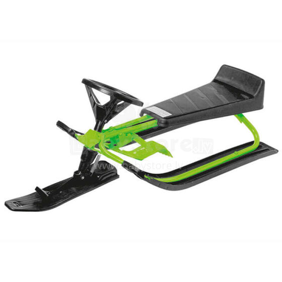 Сани с рулем Atom Sports чёрные с зелёным 216263