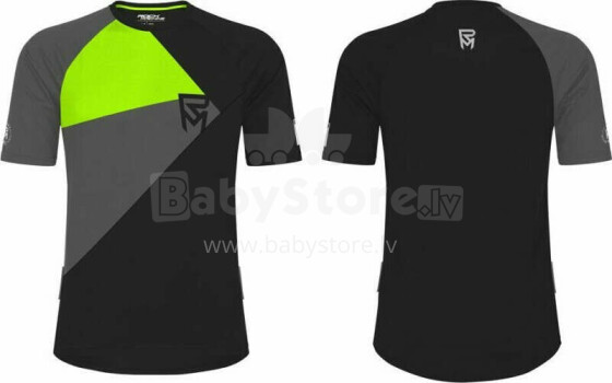 Velo krekls Rock Machine Enduro, melns/pelēks/zaļš, S izmērs
