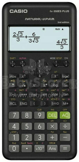 CASIO FX-350ESPLUS-2 ZINĀTNISKAIS KALULĀTORS MELNS, 12 CIPARU DISPLEJS