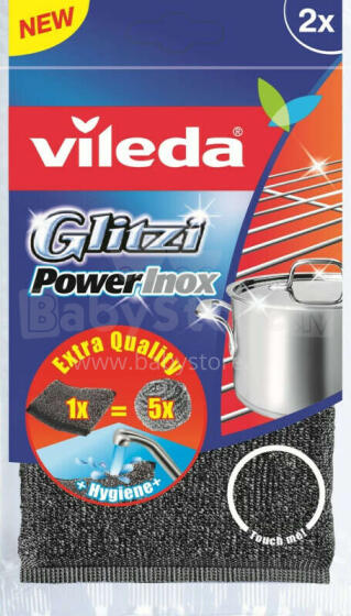 Ciets sūklis Vileda 141656 Audums, Nerūsējošais tērauds Pelēks, Nerūsējošais tērauds