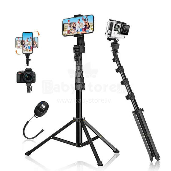 Fusion universāls statīvs | selfie stick | turētājs GOPRO | tālrunis | fotokamera 160 cm + pults