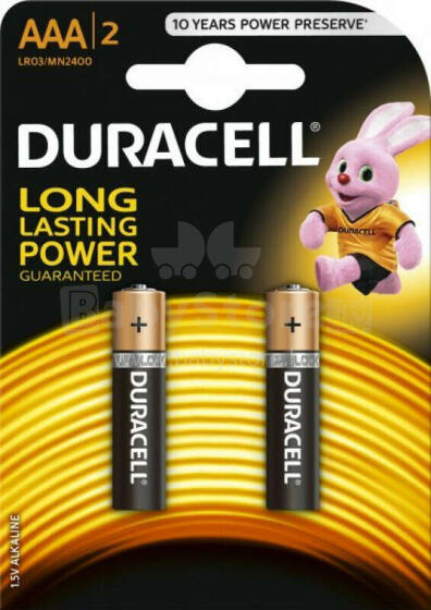 Duracell MN 2400 Basic AAA (LR03) Blistera iepakojumā 2gb.