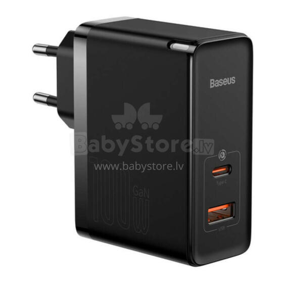 Быстрое зарядное устройство Baseus GaN5 Pro C+U 100 Вт, ЕС, черный
