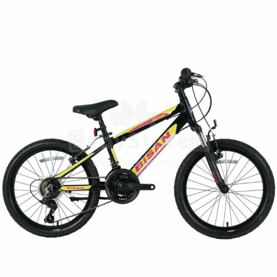 Bērnu velosipēds Bisan 20 KDX2600 (PR10010392) melns/dzeltens/rozā (Rata izmērs: 20)
