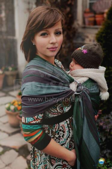 Little Frog Ring Sling Cotton Art.164053 Adamit Слинг - платок с кольцами S размер (для детей до 36 месяцев)