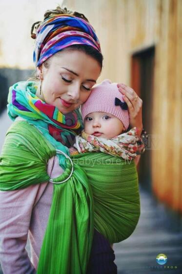 Little Frog Ring Sling Cotton Art.164061 Olivine  Слинг - платок с кольцами S размер (для детей до 36 месяцев)