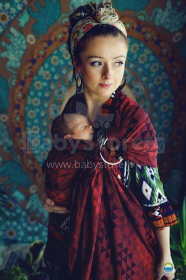 Little Frog Ring Sling Cotton Art.164067 Ruby Illusion Zīdaiņu slings ar rinķiem  S izmērs (bērniem līdz 36 mēnešiem)