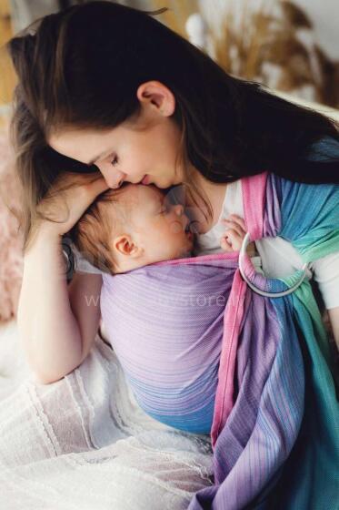 Little Frog Ring Sling Cotton Art.164070 Zircon Слинг - платок с кольцами S размер (для детей до 36 месяцев)
