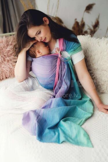 Little Frog Ring Sling Cotton Art.164101 Zircon Слинг - платок с кольцами M размер (для детей до 36 месяцев)