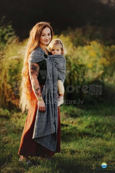 Little Frog Ring Sling Cotton Art.164102 Inky Cube Слинг - платок с кольцами M размер (для детей до 36 месяцев)