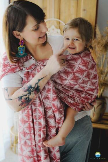 Little Frog Ring Sling Cotton Art.164103 Carmine Glimmer Слинг - платок с кольцами M размер (для детей до 36 месяцев)
