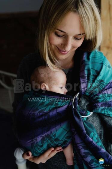 Little Frog Ring Sling Cotton Art.164109 Dark Meadow Zīdaiņu slings ar rinķiem  M izmērs (bērniem līdz 36 mēnešiem)