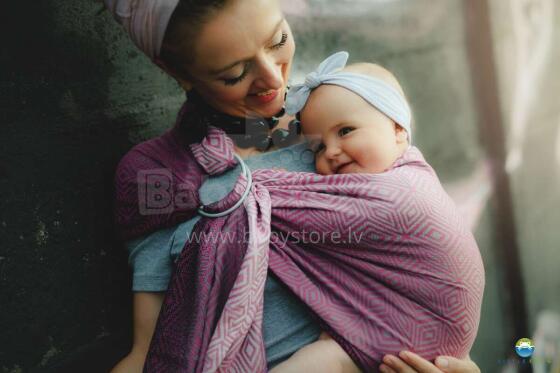 Little Frog Ring Sling Cotton Art.164121 Peony Cube  Zīdaiņu slings ar rinķiem  L izmērs (bērniem līdz 36 mēnešiem)