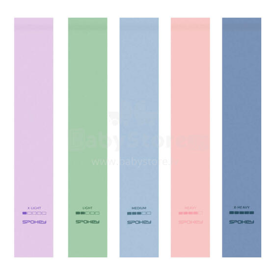 A set of fitness bands (5 pcs) with a different resistance level Spokey ARTIO