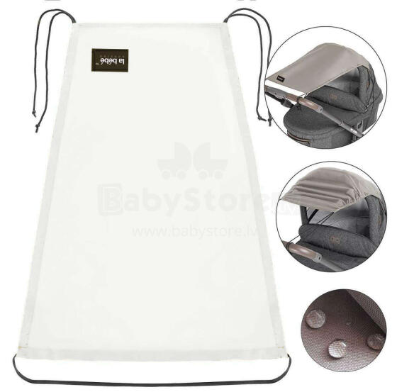 Visor Universal Art.165576 Clear White Universālais saules sargs (aizsargs) bērnu ratiem un autokrēsliem +DĀVANĀ funkcionālā somiņa no ūdens atgrūdošā auduma