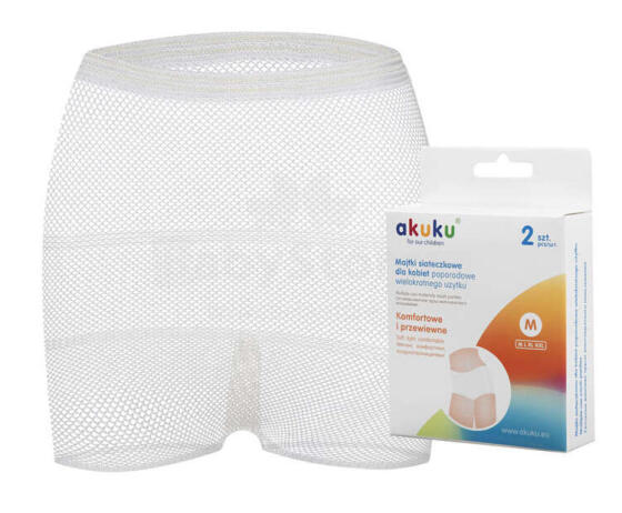 AKUKU Art.A0235 Daudzkārt lietojamas pēcdzemdību tīklveida biksītes (izmērs XL, 2 gab)
