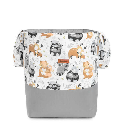BASKET FOR TOYS MEDIUM - RACCOONS GREY