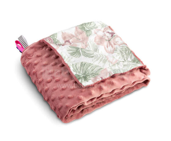 Light Minky Blanket – retro pink palms