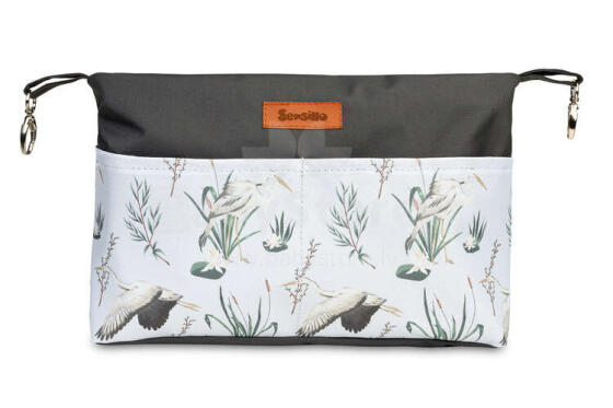 Stroller organizer – grey cranes