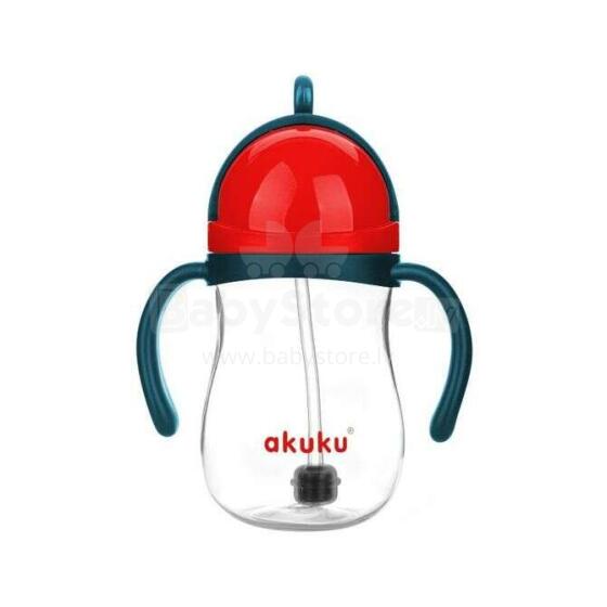 AKUKU Art.A0164 BLUE/RED Krūzīte ar salmiņu un atsvaru