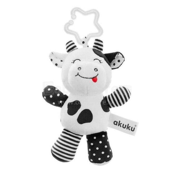 AKUKU COW Art.A0471 BLACK/WHITE Piekarināma plīša rotaļlieta