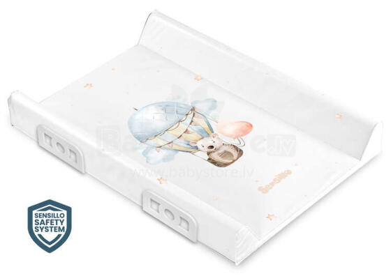 Stiffened Changing Pad WITH SAFETY SYSTEM - BALLOON FLIGHT TEDDY 70 cm