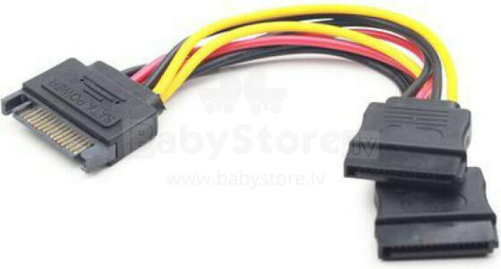 Gembird SATA 15-контактный - SATA 15-контактный x2, 0,15 м, многоцветный (CC-SATAM2F-01)