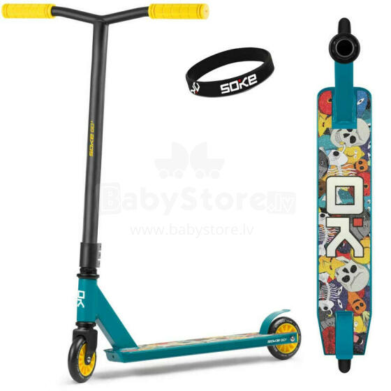 Skrejritenis SOKE GO! (1543) Yellow/Blue (Skull) 100mm