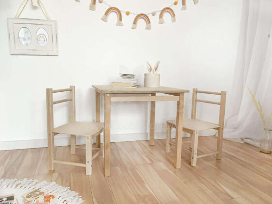Painto Wood Art.168601  Bērnu mēbeles komplekts Galdiņš un 2 krēsliņi