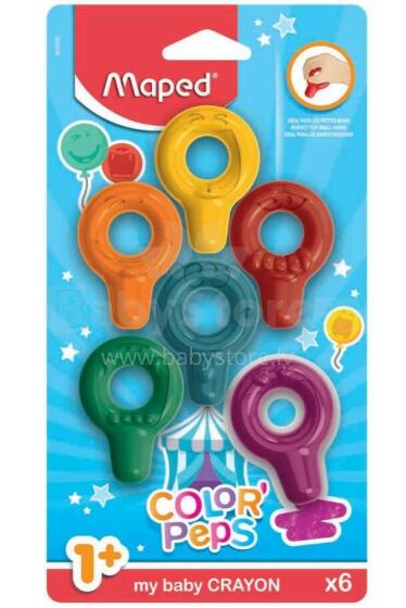 Ikonka Art.KX3568 Baby Colorpeps apaļi plastmasas krītiņi 6 gab.
