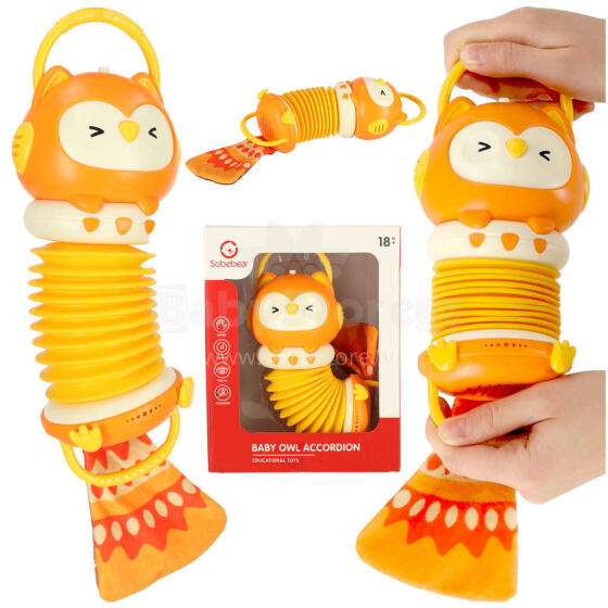 Ikonka Art.KX4287_1 Harmony accordion for children owl orange