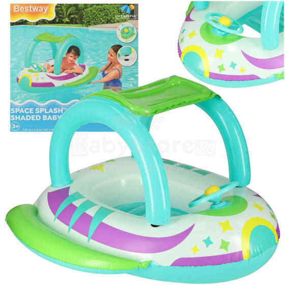 Ikonka Art.KX4010 BESTWAY 34149 Inflatable pontoon with car steering wheel