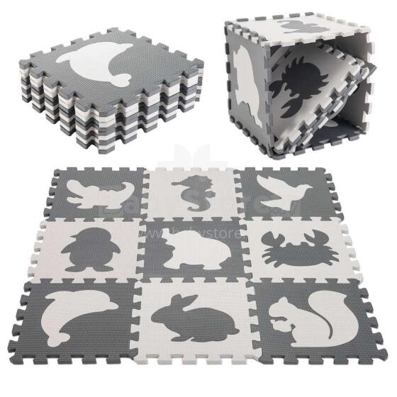 Bebe Basic Puzzle Art.KX5207_1 Bērnu daudzfunkcionālais grīdas paklājs puzle no 9 elementiem