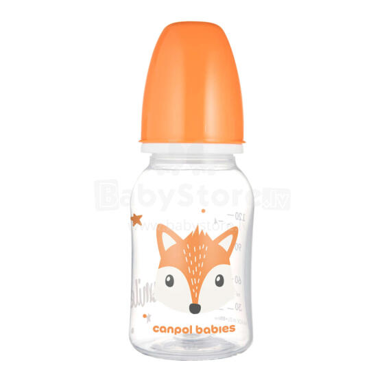 CANPOL BABIES šaura kakla pudelīte CUTE ANIMALS, 120 ml, 11/851_ora