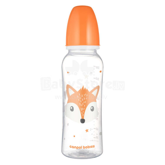 CANPOL BABIES šaura kakla pudelīte CUTE ANIMALS, 250 ml, 11/841_ora