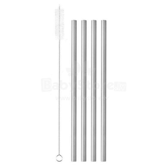 Kokteiļu salmiņi metāla taisni Maku 8mm 4gab. Sudraba 625180